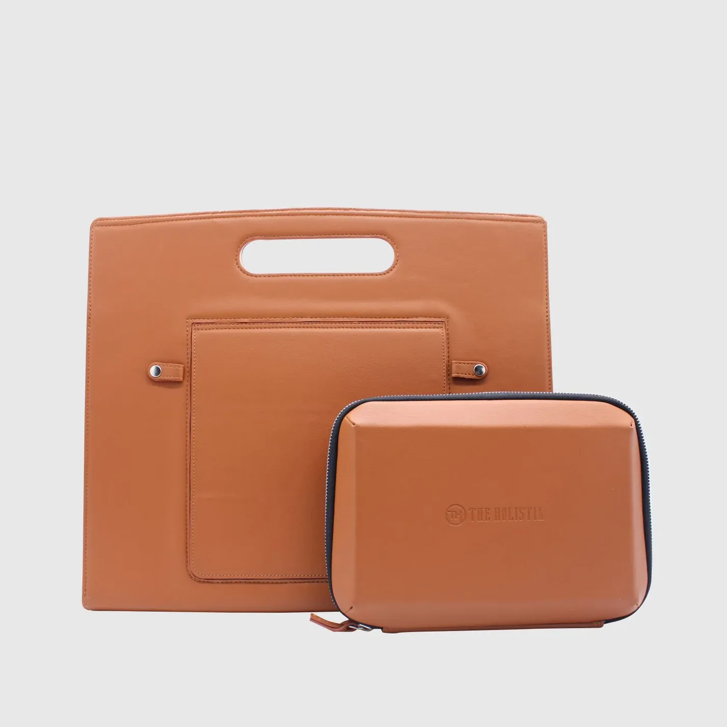 Lap-port Laptop/MacBook Sleeve for Men & Women | Laptop Stand | Detachable Pouch | Brown - The Holistk
