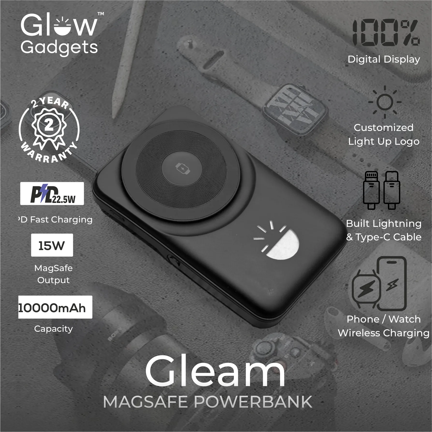 Gleam - MagSafe Powerbank Fast Charging - Glow Gadgets